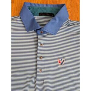 Greyson Polo Shirt Mens Large Striped Performance Patriot Golf Folds Of Honor